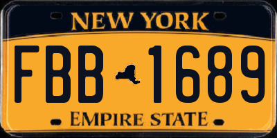 NY license plate FBB1689
