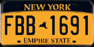 NY license plate FBB1691