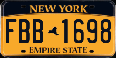 NY license plate FBB1698