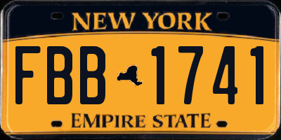 NY license plate FBB1741