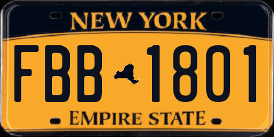 NY license plate FBB1801