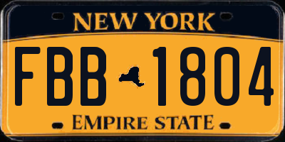 NY license plate FBB1804