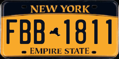 NY license plate FBB1811