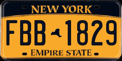 NY license plate FBB1829