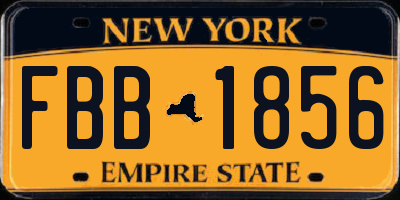 NY license plate FBB1856