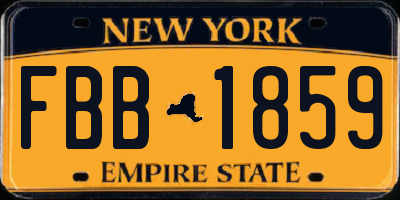 NY license plate FBB1859