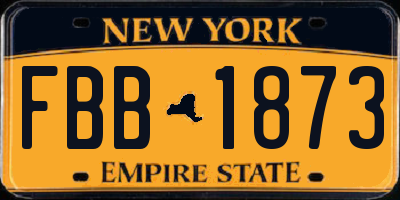 NY license plate FBB1873