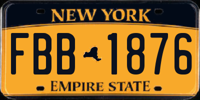 NY license plate FBB1876