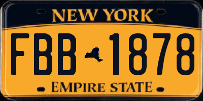 NY license plate FBB1878