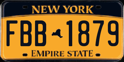 NY license plate FBB1879