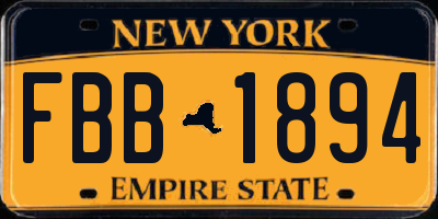NY license plate FBB1894