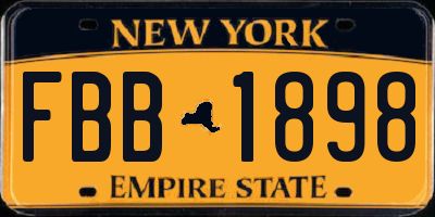 NY license plate FBB1898