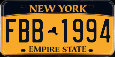 NY license plate FBB1994