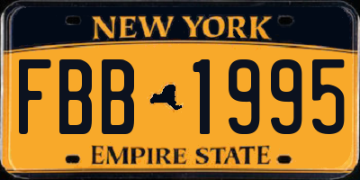 NY license plate FBB1995