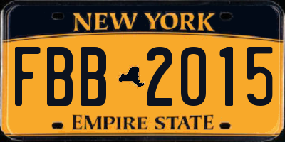 NY license plate FBB2015