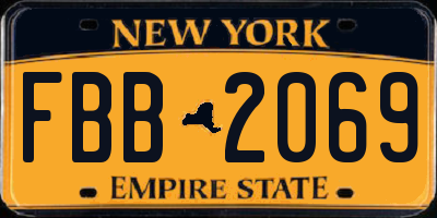 NY license plate FBB2069