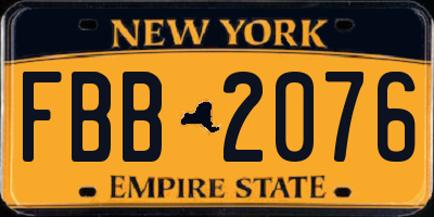 NY license plate FBB2076