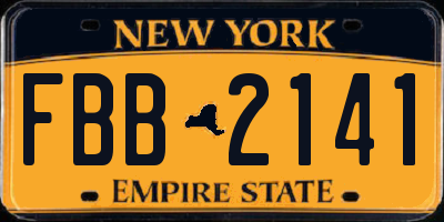 NY license plate FBB2141