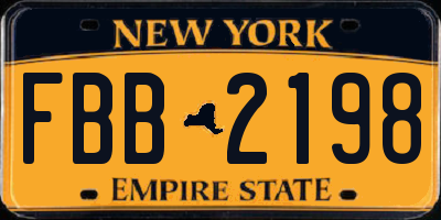 NY license plate FBB2198