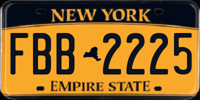 NY license plate FBB2225