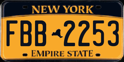 NY license plate FBB2253