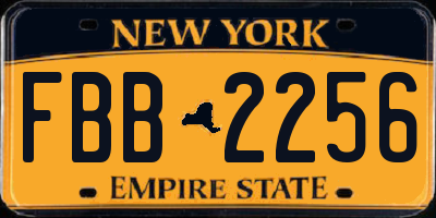 NY license plate FBB2256