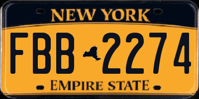 NY license plate FBB2274