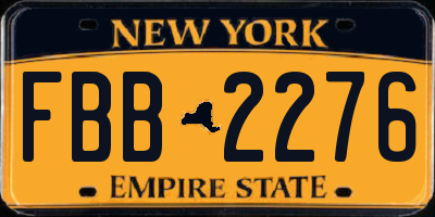 NY license plate FBB2276