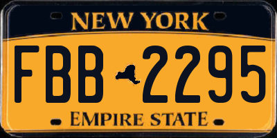 NY license plate FBB2295