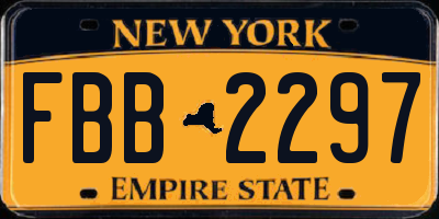 NY license plate FBB2297