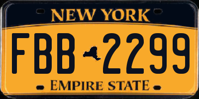 NY license plate FBB2299