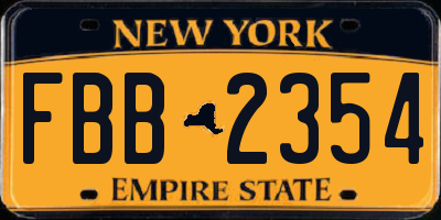 NY license plate FBB2354