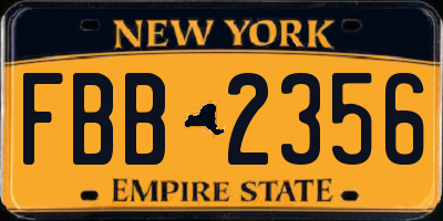 NY license plate FBB2356