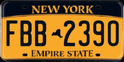NY license plate FBB2390