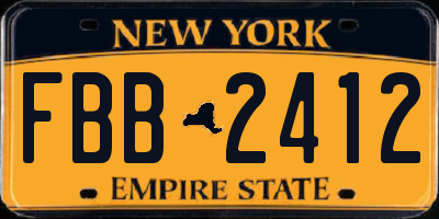 NY license plate FBB2412