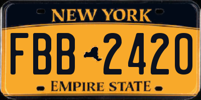 NY license plate FBB2420