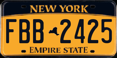 NY license plate FBB2425