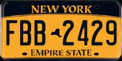 NY license plate FBB2429