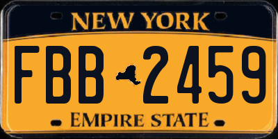 NY license plate FBB2459