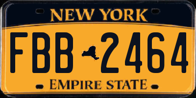 NY license plate FBB2464
