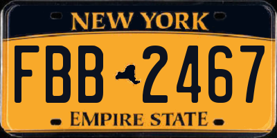 NY license plate FBB2467