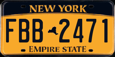 NY license plate FBB2471
