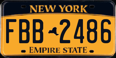 NY license plate FBB2486