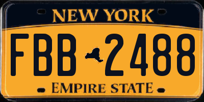NY license plate FBB2488
