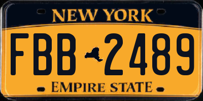 NY license plate FBB2489