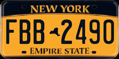 NY license plate FBB2490