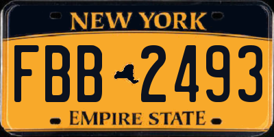 NY license plate FBB2493