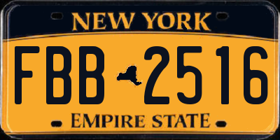 NY license plate FBB2516