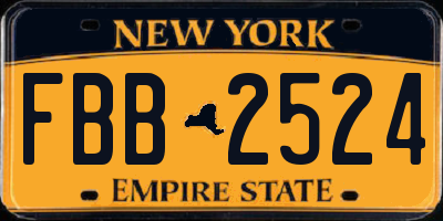 NY license plate FBB2524