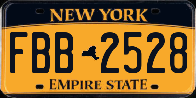 NY license plate FBB2528
